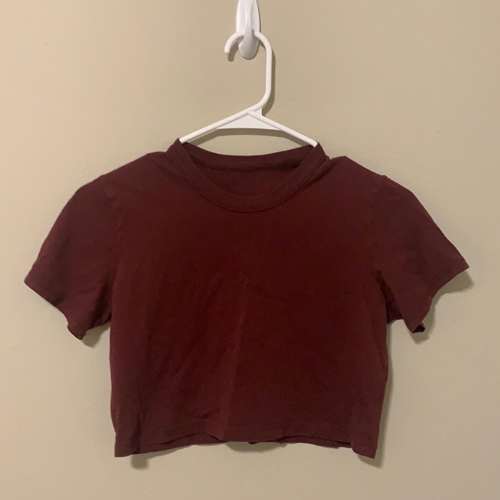 John Galt Maroon Cropped Tee